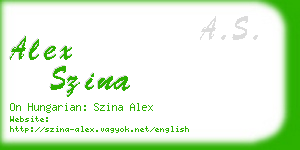 alex szina business card